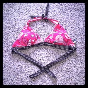 Pink/Red/Brown/White Triangle Bikini Top Sz 14D